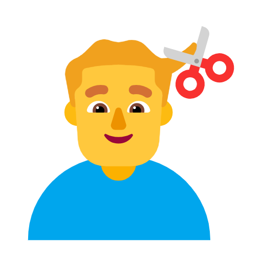 Man Getting Haircut on Microsoft Fluent