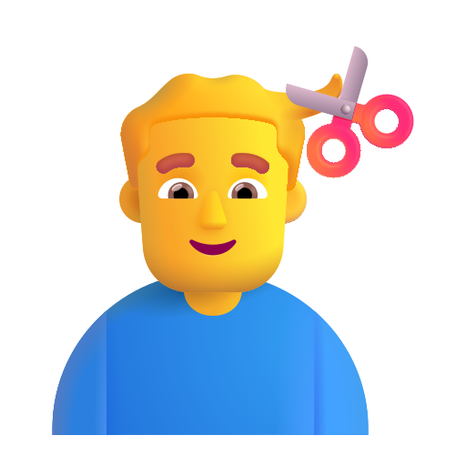 Man Getting Haircut on Microsoft 3D