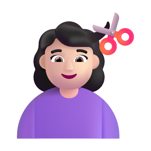 Woman Getting Haircut: Light Skin Tone on Microsoft 3D