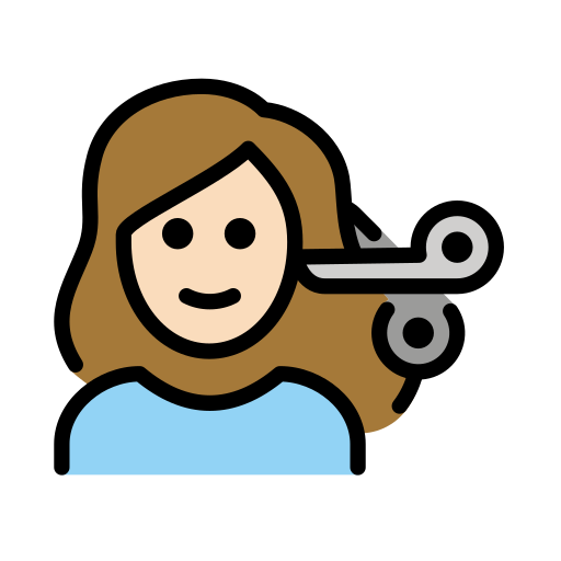 Woman Getting Haircut: Light Skin Tone on OpenMoji