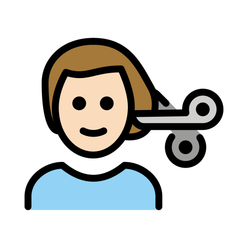 Man Getting Haircut: Light Skin Tone on OpenMoji