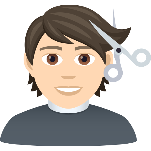 Haircut: Light Skin Tone on JoyPixels