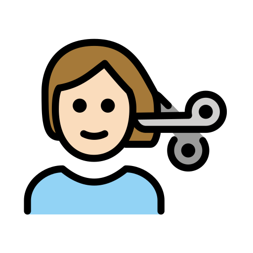 Haircut: Light Skin Tone on OpenMoji