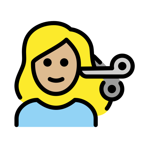 Woman Getting Haircut: Medium-Light Skin Tone on OpenMoji