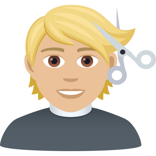 Haircut: Medium-Light Skin Tone on JoyPixels
