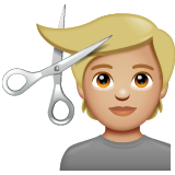 Haircut: Medium-Light Skin Tone on WhatsApp