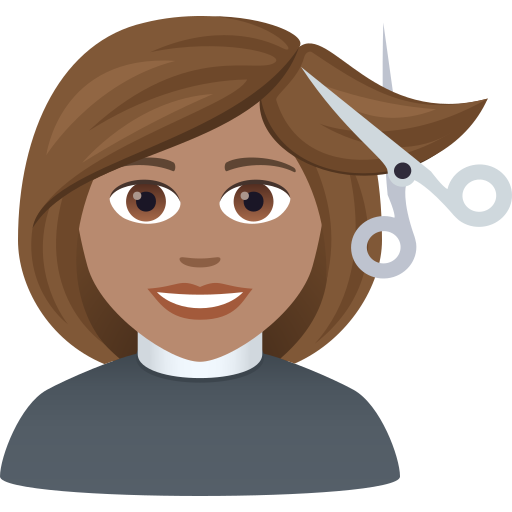Woman Getting Haircut: Medium Skin Tone on JoyPixels