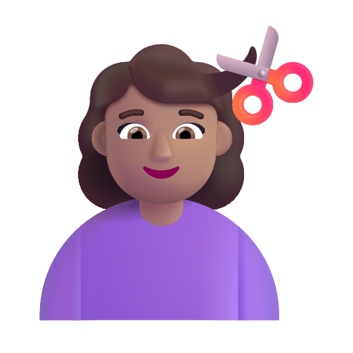 Woman Getting Haircut: Medium Skin Tone on Microsoft 3D