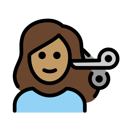 Woman Getting Haircut: Medium Skin Tone on OpenMoji
