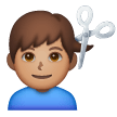 Man Getting Haircut: Medium Skin Tone on Samsung
