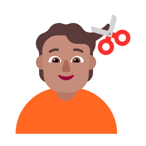 Haircut: Medium Skin Tone on Microsoft Fluent