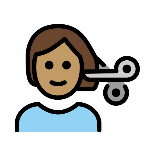Haircut: Medium Skin Tone on OpenMoji