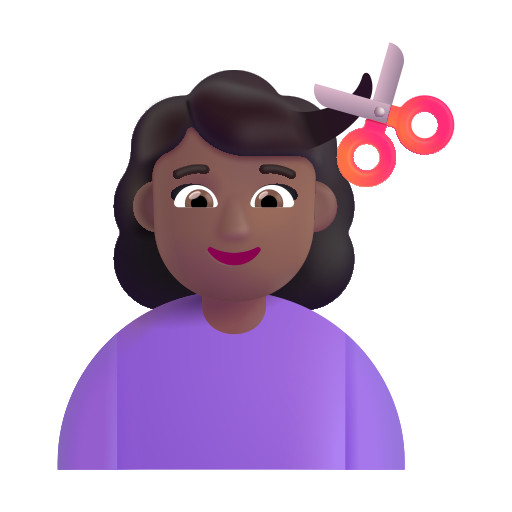 Woman Getting Haircut: Medium-Dark Skin Tone on Microsoft 3D