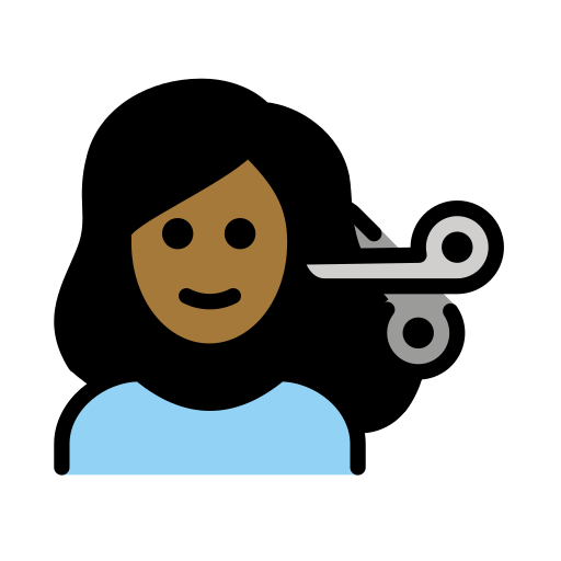 Woman Getting Haircut: Medium-Dark Skin Tone on OpenMoji