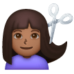 Woman Getting Haircut: Medium-Dark Skin Tone on Samsung