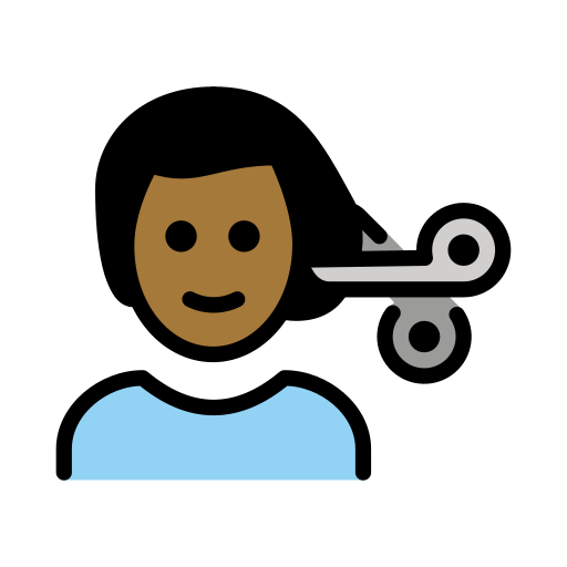 Man Getting Haircut: Medium-Dark Skin Tone on OpenMoji