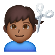 Man Getting Haircut: Medium-Dark Skin Tone on Samsung