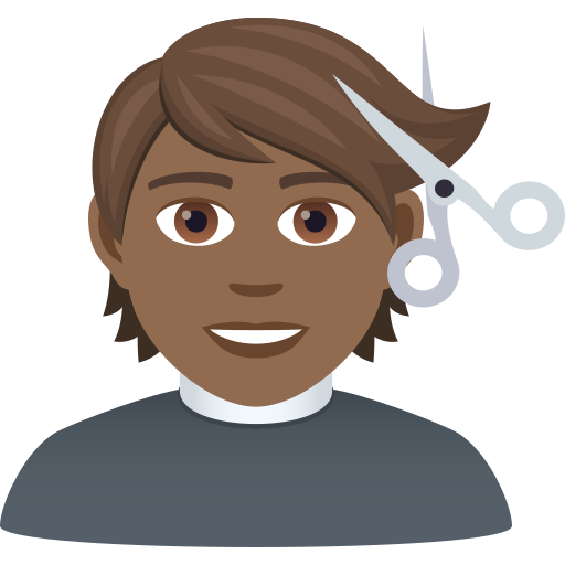 Haircut: Medium-Dark Skin Tone on JoyPixels