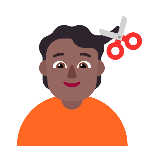 Haircut: Medium-Dark Skin Tone on Microsoft Fluent
