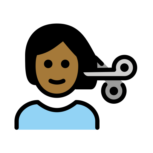 Haircut: Medium-Dark Skin Tone on OpenMoji