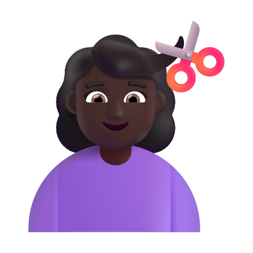 Woman Getting Haircut: Dark Skin Tone on Microsoft 3D