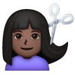 Woman Getting Haircut: Dark Skin Tone on Samsung