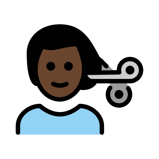 Man Getting Haircut: Dark Skin Tone on OpenMoji