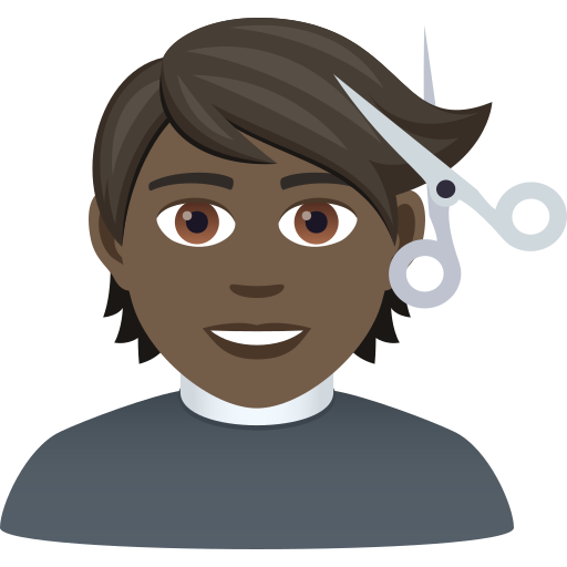 Haircut: Dark Skin Tone on JoyPixels