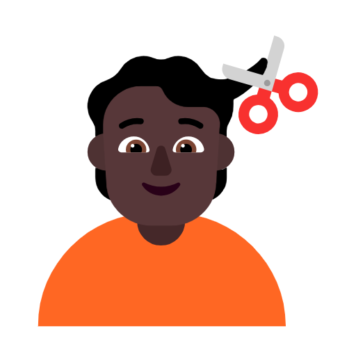Haircut: Dark Skin Tone on Microsoft Fluent