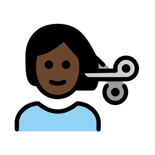 Haircut: Dark Skin Tone on OpenMoji