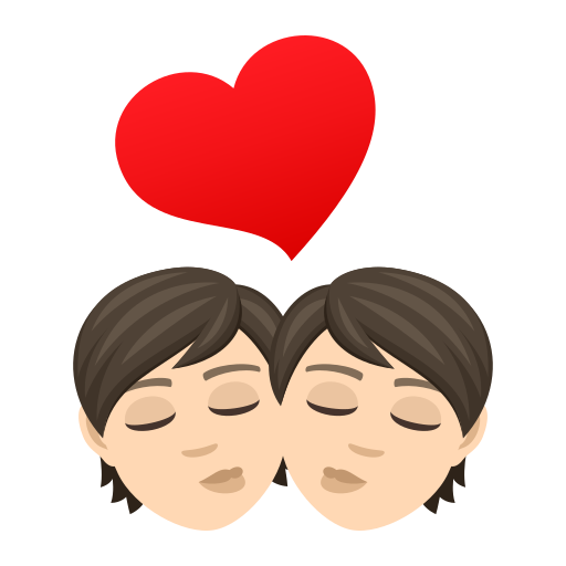 Kiss: Light Skin Tone on JoyPixels
