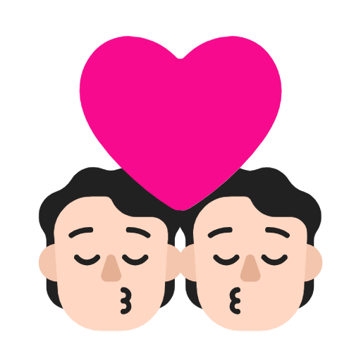 Kiss: Light Skin Tone on Microsoft Fluent