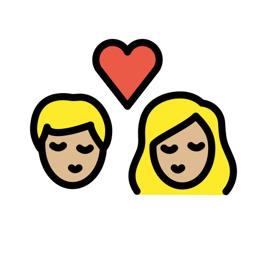 Kiss: Medium-Light Skin Tone on OpenMoji