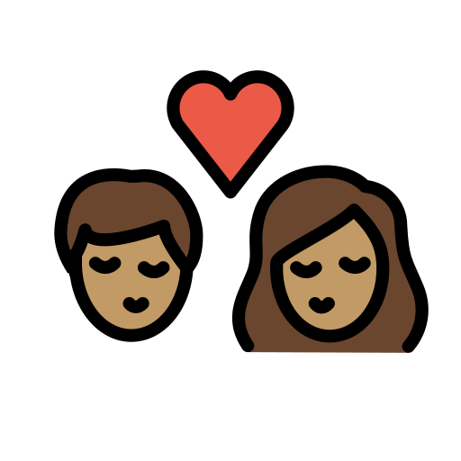 Kiss: Medium Skin Tone on OpenMoji
