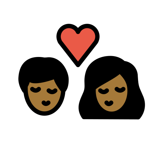 Kiss: Medium-Dark Skin Tone on OpenMoji