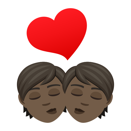 Kiss: Dark Skin Tone on JoyPixels