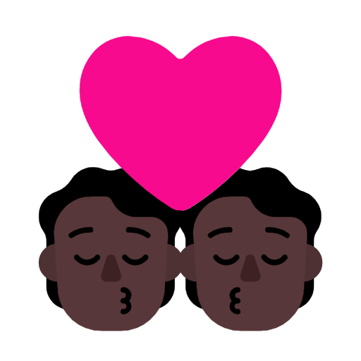 Kiss: Dark Skin Tone on Microsoft Fluent