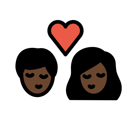 Kiss: Dark Skin Tone on OpenMoji