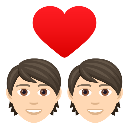 Couple With Heart: Light Skin Tone on JoyPixels