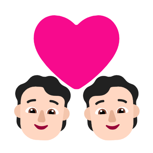 Couple With Heart: Light Skin Tone on Microsoft Fluent