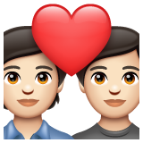 Couple With Heart: Light Skin Tone on WhatsApp