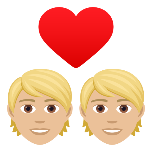 Couple With Heart: Medium-Light Skin Tone on JoyPixels