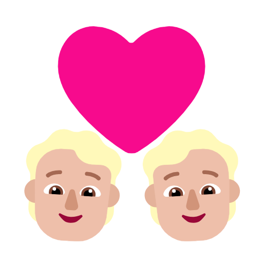 Couple With Heart: Medium-Light Skin Tone on Microsoft Fluent