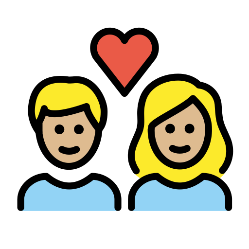 Couple With Heart: Medium-Light Skin Tone on OpenMoji