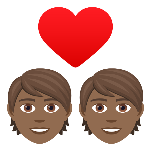 Couple With Heart: Medium-Dark Skin Tone on JoyPixels