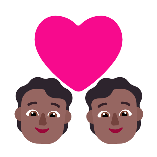 Couple With Heart: Medium-Dark Skin Tone on Microsoft Fluent