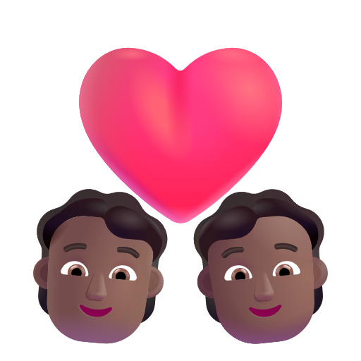Couple With Heart: Medium-Dark Skin Tone on Microsoft 3D