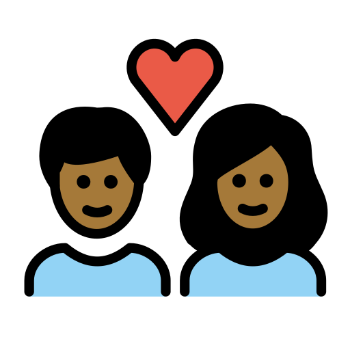 Couple With Heart: Medium-Dark Skin Tone on OpenMoji