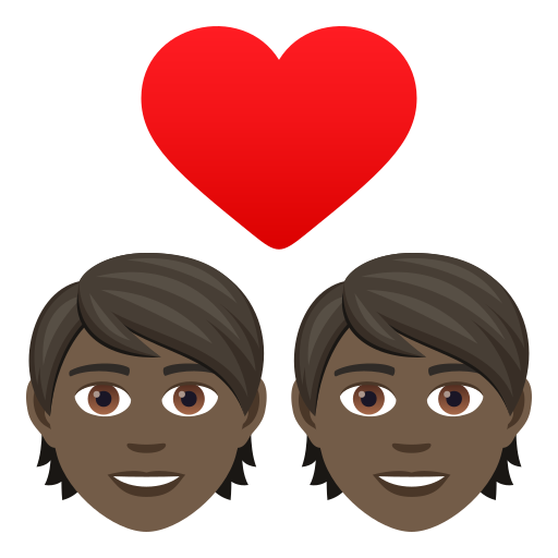 Couple With Heart: Dark Skin Tone on JoyPixels