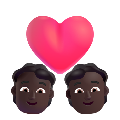 Couple With Heart: Dark Skin Tone on Microsoft 3D